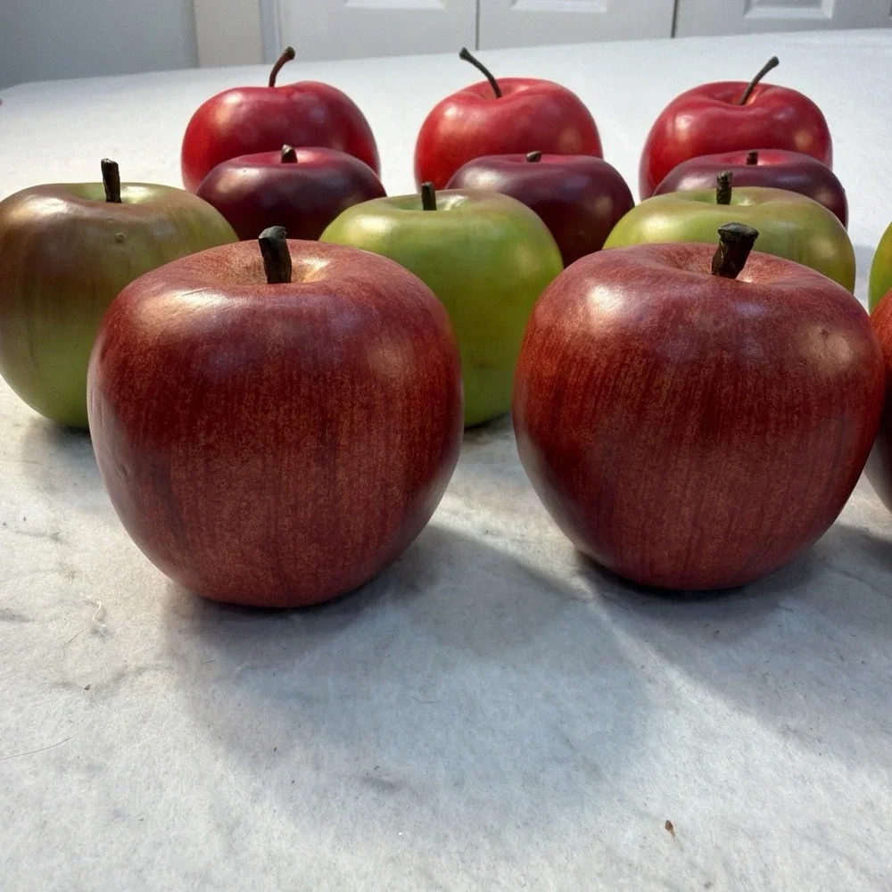 Faux Red Apples Lot of 15 Realistic Decorative Fake Fruit Display Staging Props